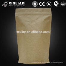 Alibaba proveedor kraft stand up bolsas / bolsas de alimentos papel de aluminio / bolsa de papel con ventana transparente